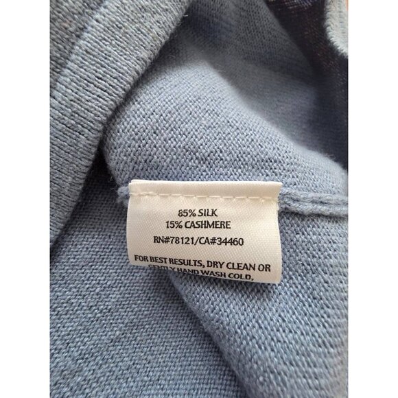 Eileen Fisher Sleeveless Silk Cashmere Knit Tank Light Blue Pet L A001079 - Picture 7 of 9